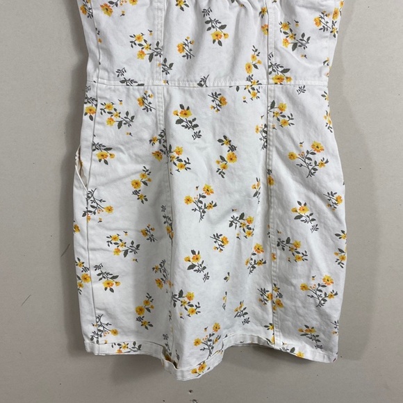 Forever 21 floral White Button Snap Dress bohemian size small has pockets - Picture 6 of 10